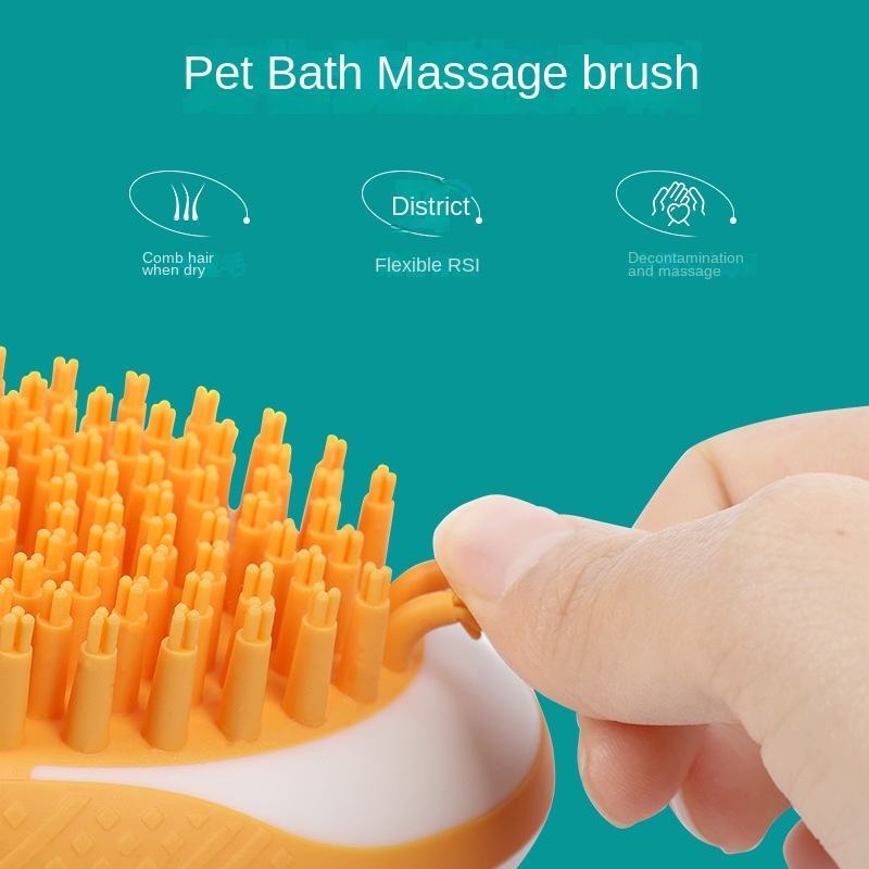 Dog Cat Bath Brush 2-in-1 Pet SPA Massage Comb Soft Silicone Pets Shower Hair Grooming Cmob Dog Cleaning Tool Pet Products - BarkandMeow