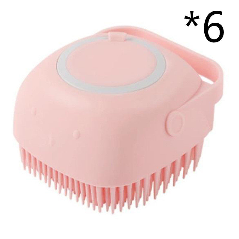 Silicone Dog Bath Massage Gloves Brush Pet Cat Bathroom Cleaning Tool Comb Brush For Dog Can Pour Shampoo Dog Grooming Supplies - BarkandMeow