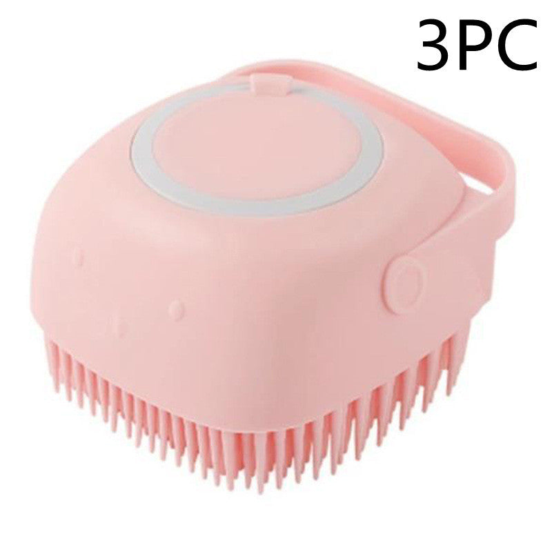 Silicone Dog Bath Massage Gloves Brush Pet Cat Bathroom Cleaning Tool Comb Brush For Dog Can Pour Shampoo Dog Grooming Supplies - BarkandMeow