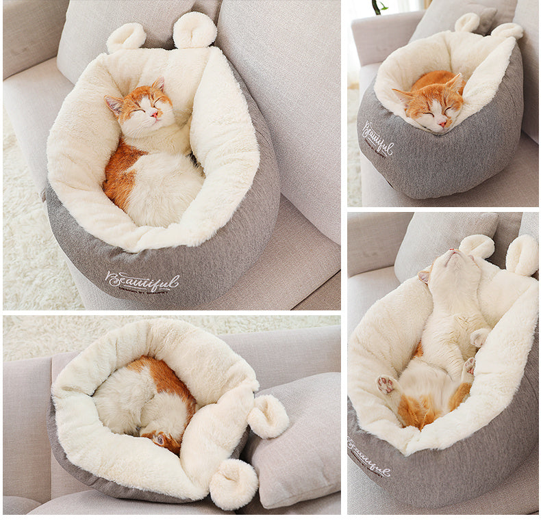 Pet Dog Bed Warming Soft Sleeping Bag Cushion Puppy Kennel - BarkandMeow
