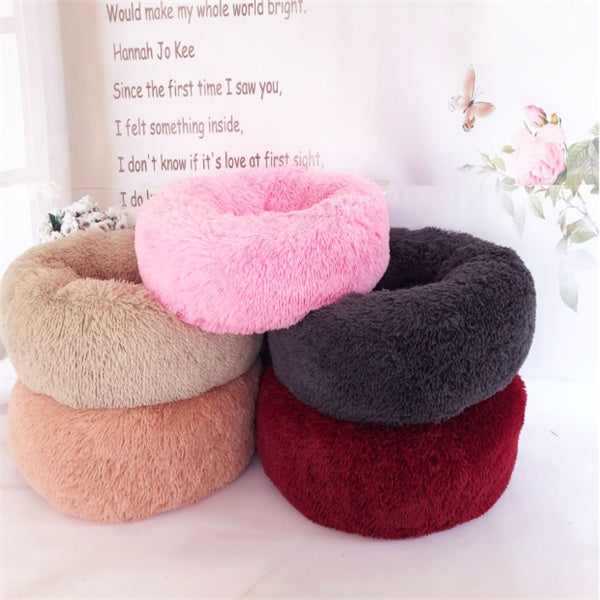 Round Long Hairy Autumn And Winter Nest Pad Cat Mattress - BarkandMeow