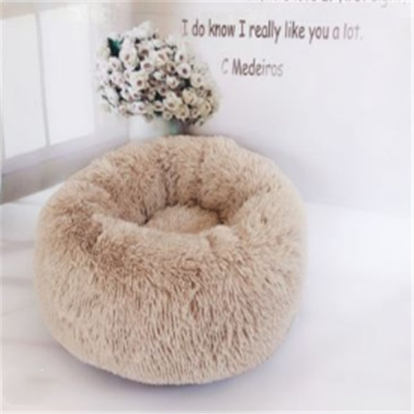 Round Long Hairy Autumn And Winter Nest Pad Cat Mattress - BarkandMeow