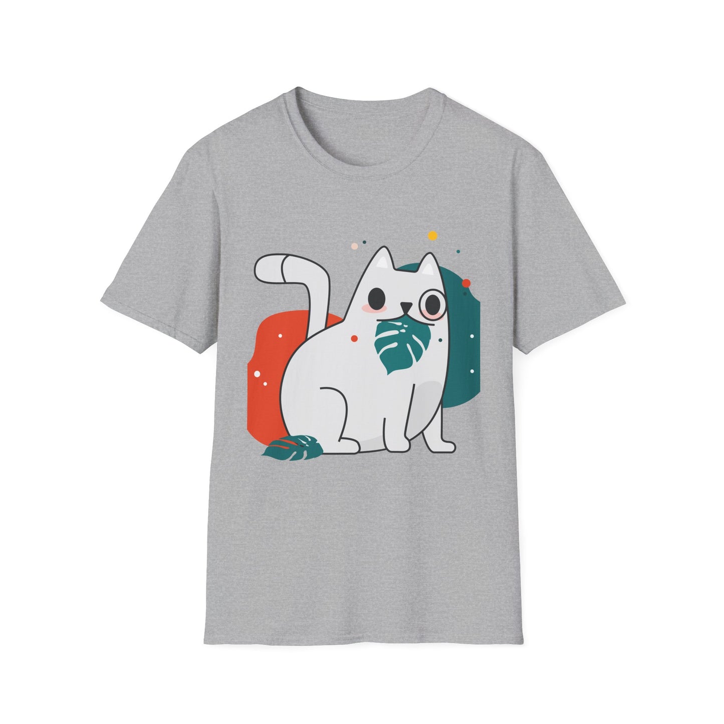 Cute Cat Design Unisex Softstyle T-Shirt, Pet Lover Tee, Animal Graphic Shirt, Gift for Cat Owners, Casual Wear - BarkandMeow
