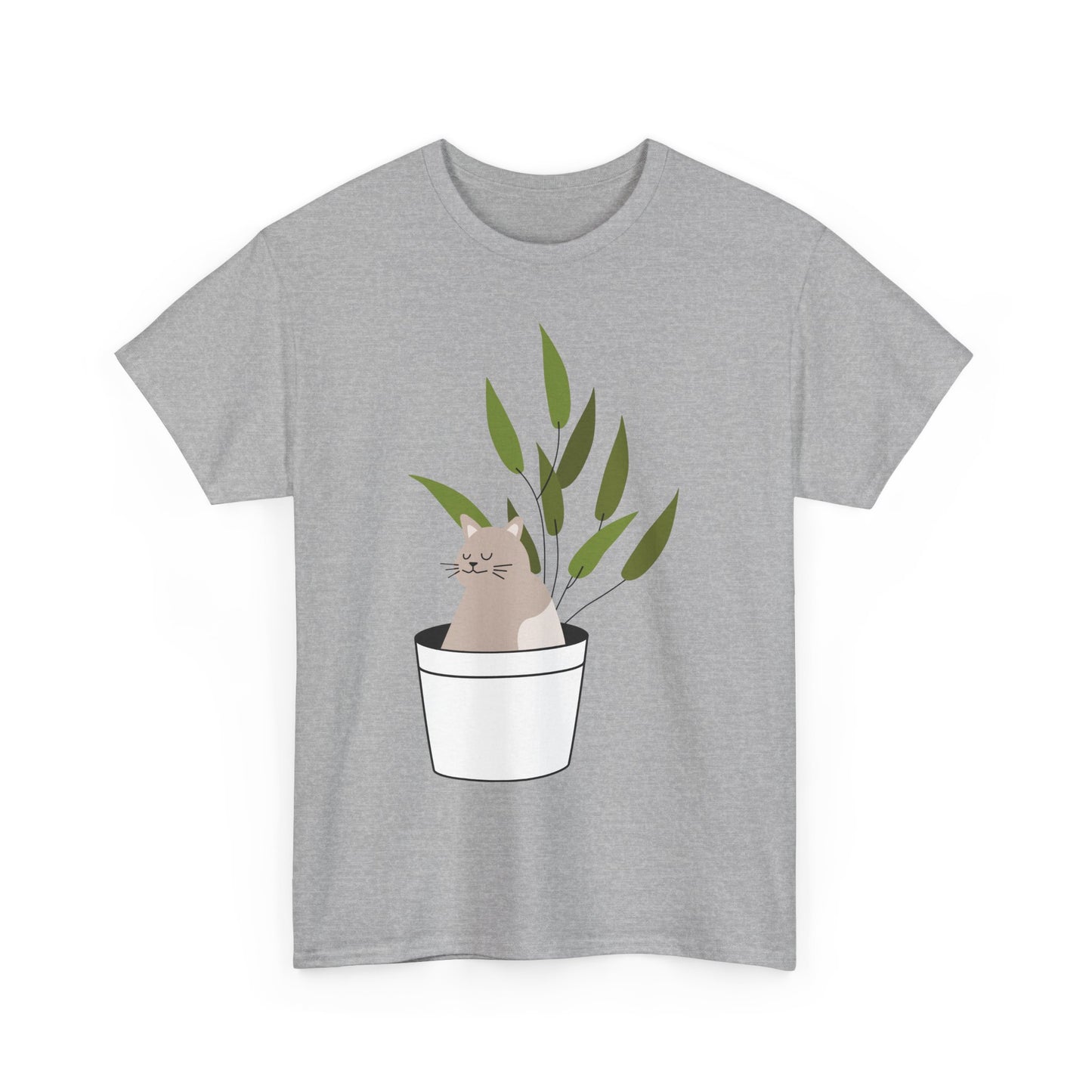 Unisex Cat Plant Tee: Cute Cat Shirt, Animal Lover Gift, Funny Gardening Top, Pet Owner Apparel, Casual Everyday Wear