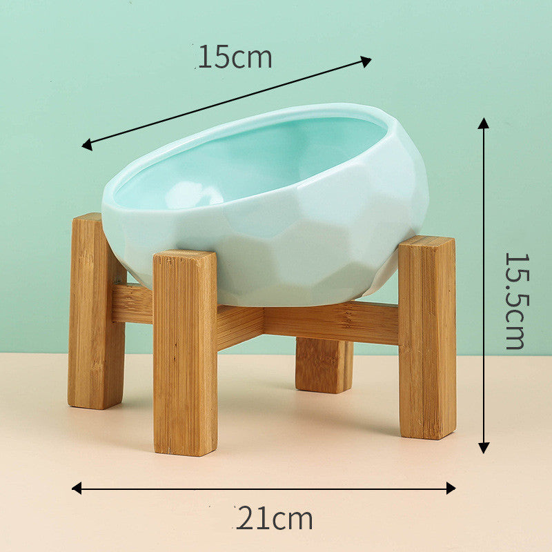 Ceramic Oblique Mouth Pet Bowl for Cats & Dogs - BarkandMeow
