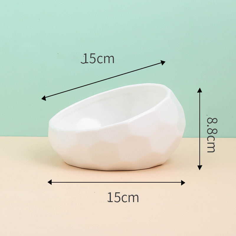 Ceramic Oblique Mouth Pet Bowl for Cats & Dogs - BarkandMeow