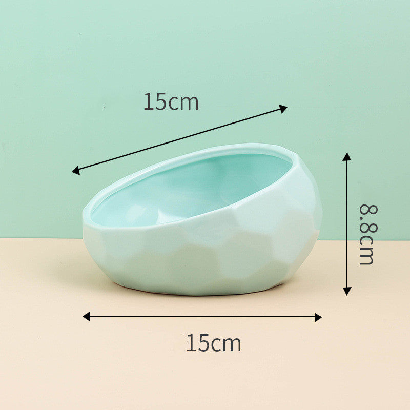 Ceramic Oblique Mouth Pet Bowl for Cats & Dogs - BarkandMeow