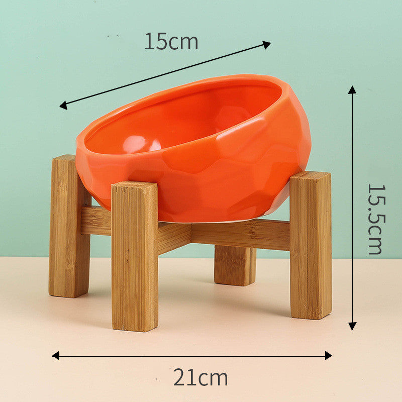 Ceramic Oblique Mouth Pet Bowl for Cats & Dogs - BarkandMeow