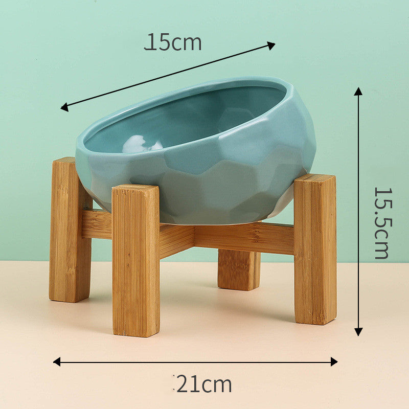 Ceramic Oblique Mouth Pet Bowl for Cats & Dogs - BarkandMeow