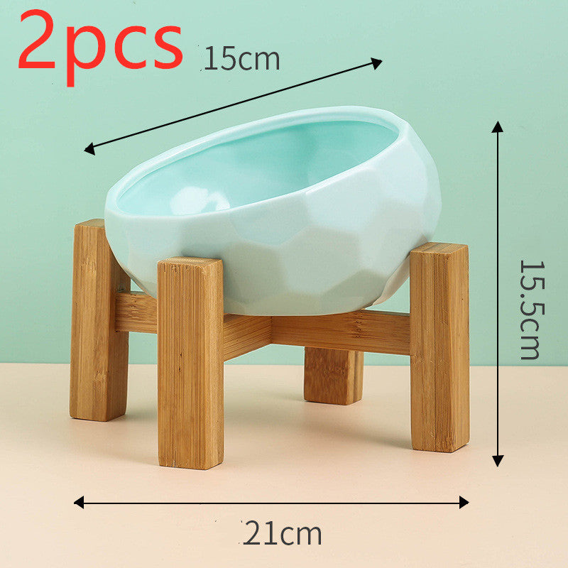 Ceramic Oblique Mouth Pet Bowl for Cats & Dogs - BarkandMeow