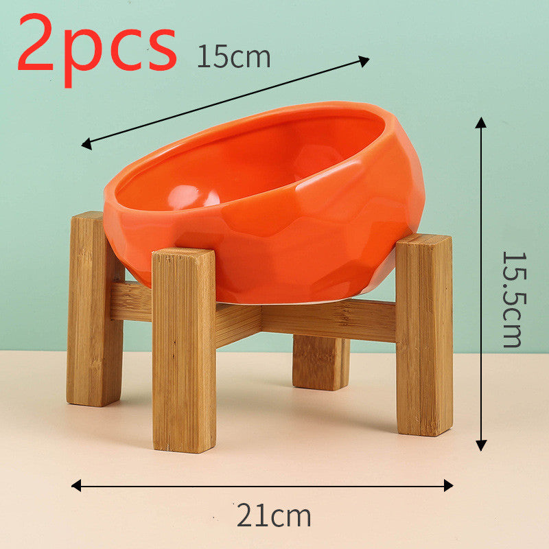 Ceramic Oblique Mouth Pet Bowl for Cats & Dogs - BarkandMeow