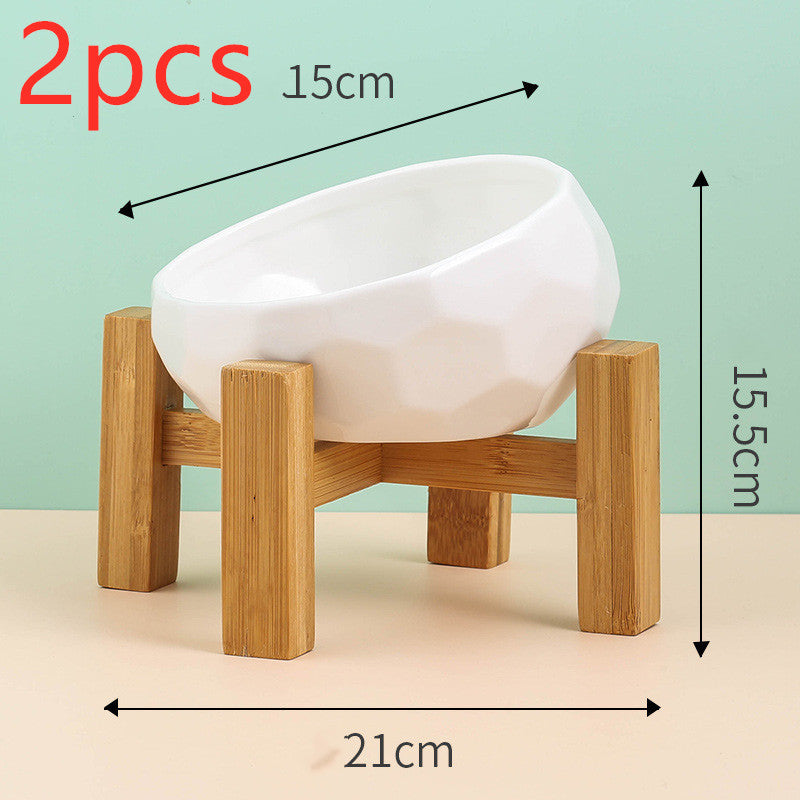 Ceramic Oblique Mouth Pet Bowl for Cats & Dogs - BarkandMeow
