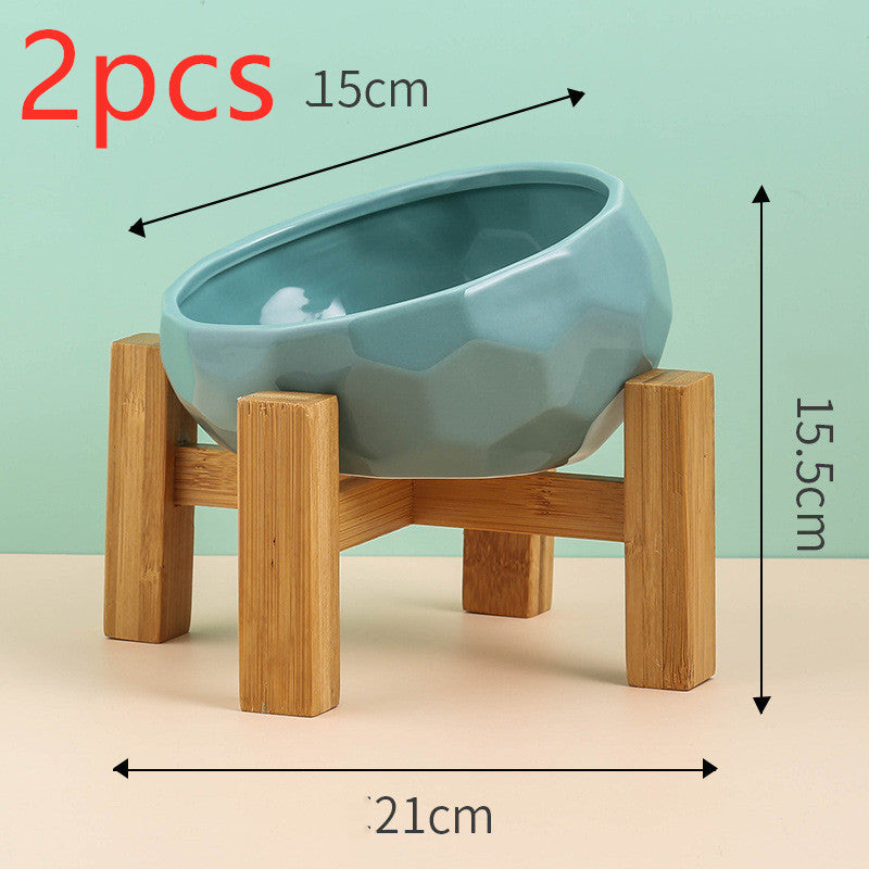 Ceramic Oblique Mouth Pet Bowl for Cats & Dogs - BarkandMeow