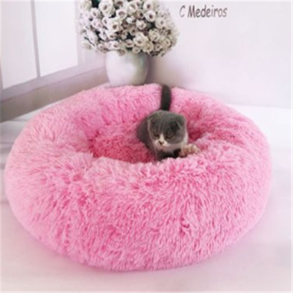 Round Long Hairy Autumn And Winter Nest Pad Cat Mattress - BarkandMeow