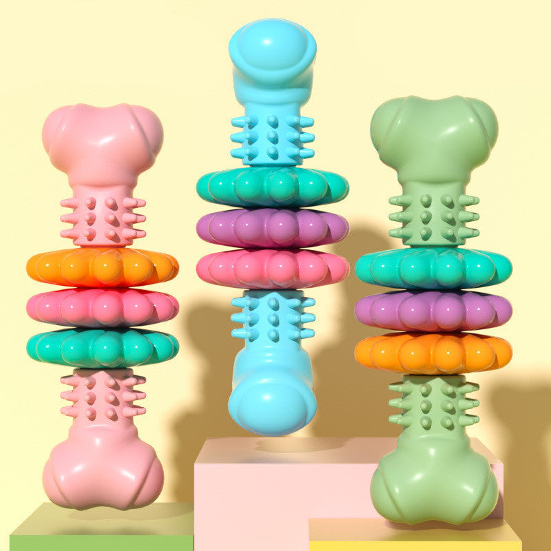 Dog Chew Toy Dog Bone Type Dogs Teeth Cleaning Toys Indestructible TPR Bone Chewing Bite Resistant Teething Toys Pet Products - BarkandMeow