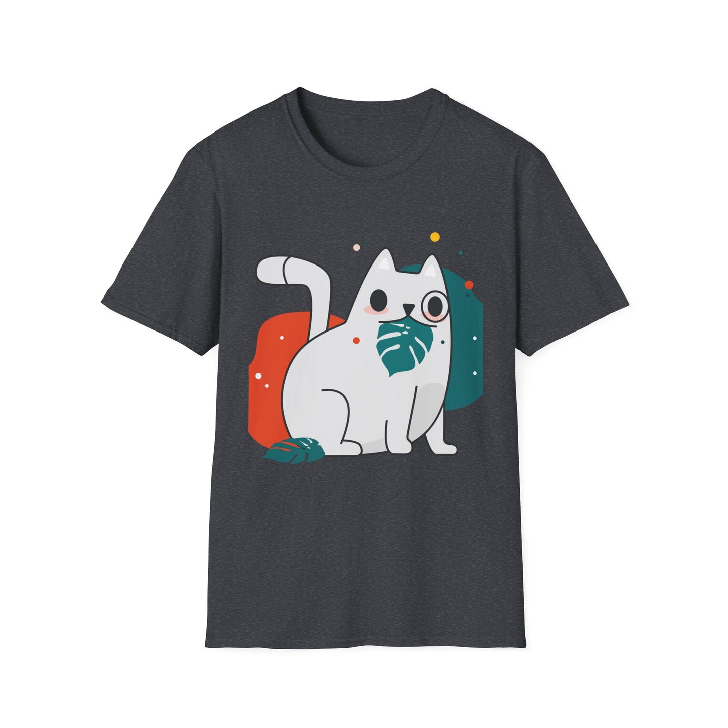 Cute Cat Design Unisex Softstyle T-Shirt, Pet Lover Tee, Animal Graphic Shirt, Gift for Cat Owners, Casual Wear - BarkandMeow