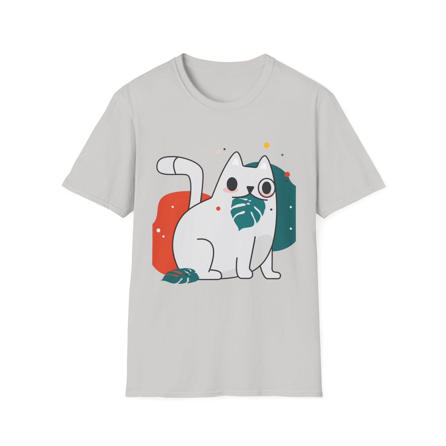 Cute Cat Design Unisex Softstyle T-Shirt, Pet Lover Tee, Animal Graphic Shirt, Gift for Cat Owners, Casual Wear - BarkandMeow