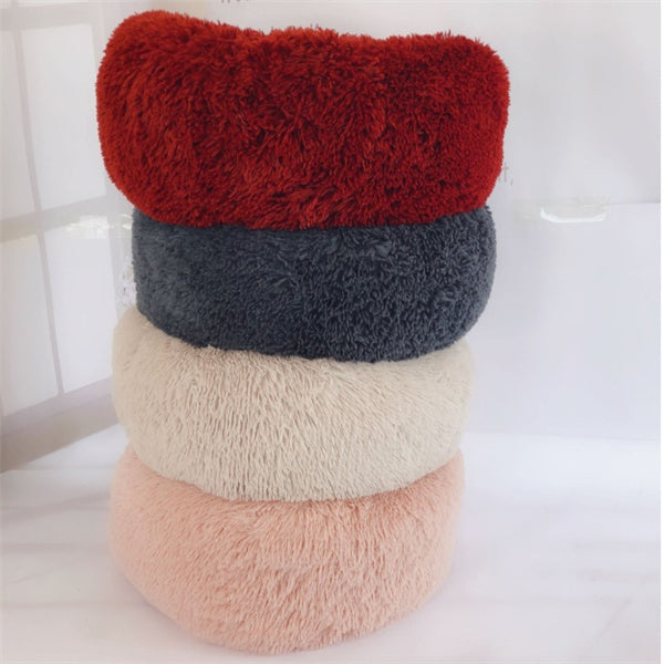 Round Long Hairy Autumn And Winter Nest Pad Cat Mattress - BarkandMeow