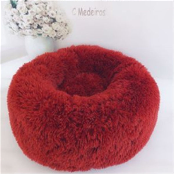 Round Long Hairy Autumn And Winter Nest Pad Cat Mattress - BarkandMeow