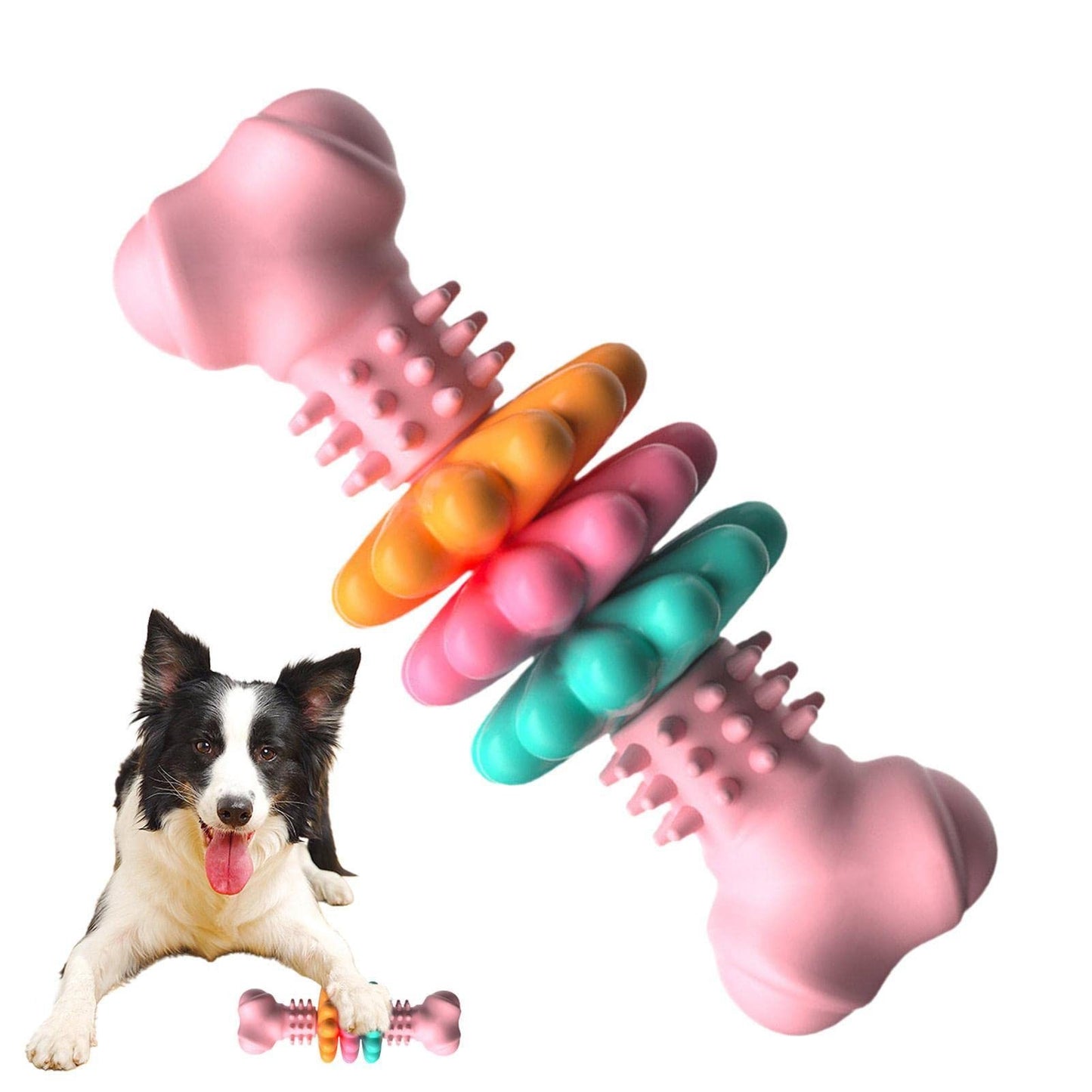 Dog Chew Toy Dog Bone Type Dogs Teeth Cleaning Toys Indestructible TPR Bone Chewing Bite Resistant Teething Toys Pet Products - BarkandMeow