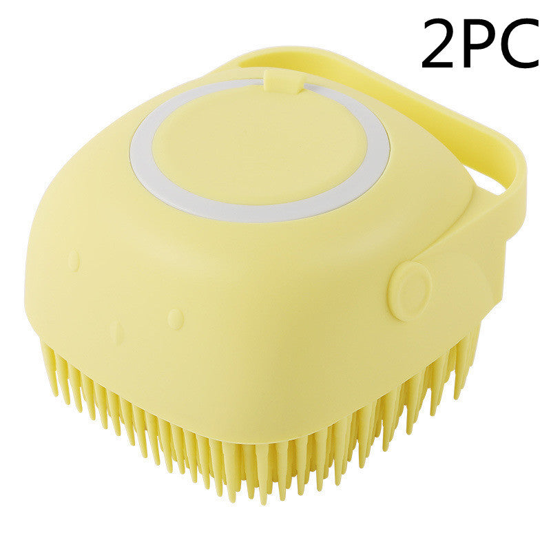 Silicone Dog Bath Massage Gloves Brush Pet Cat Bathroom Cleaning Tool Comb Brush For Dog Can Pour Shampoo Dog Grooming Supplies - BarkandMeow