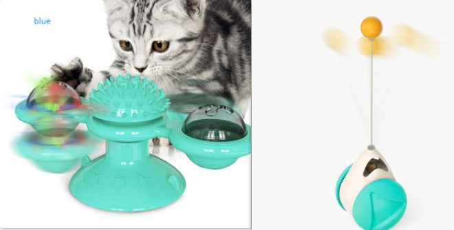 Cat Rotating Windmill Multi-Function Toys Itch Scratching Device Teeth Shining Toy - BarkandMeow