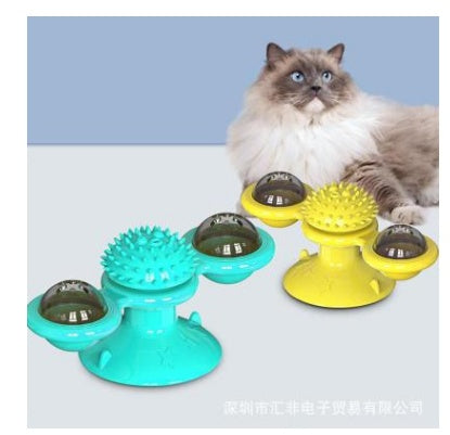 Cat Rotating Windmill Multi-Function Toys Itch Scratching Device Teeth Shining Toy - BarkandMeow
