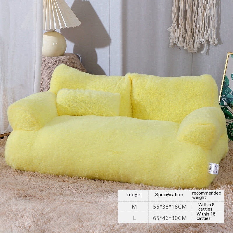 Luxury Plush Cat Bed – Warm, Cozy Sofa for Cats & Small Dogs - BarkandMeow