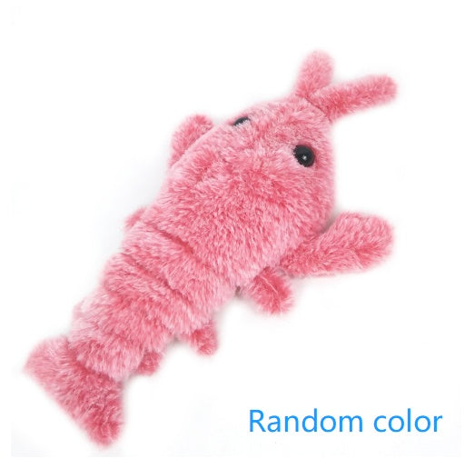 Pet Toys Electric Jumping Shrimp USB Charging Simulation Lobster Funny Cat Plush Pets Toy - BarkandMeow