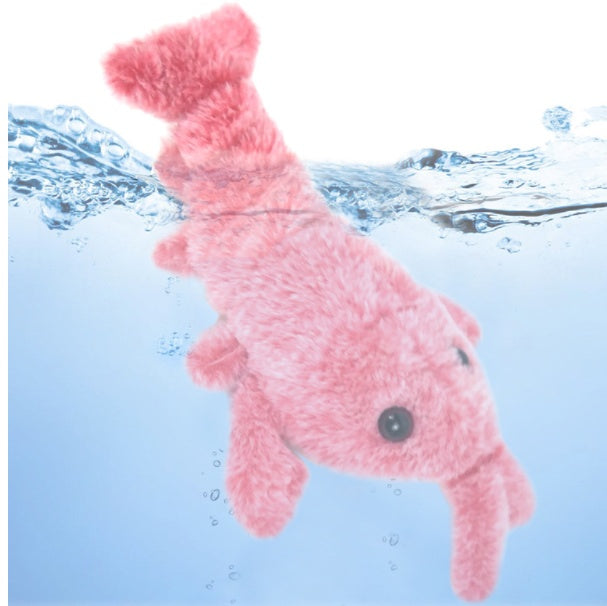 Pet Toys Electric Jumping Shrimp USB Charging Simulation Lobster Funny Cat Plush Pets Toy - BarkandMeow