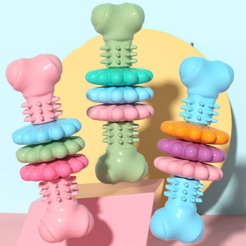 Dog Chew Toy Dog Bone Type Dogs Teeth Cleaning Toys Indestructible TPR Bone Chewing Bite Resistant Teething Toys Pet Products - BarkandMeow