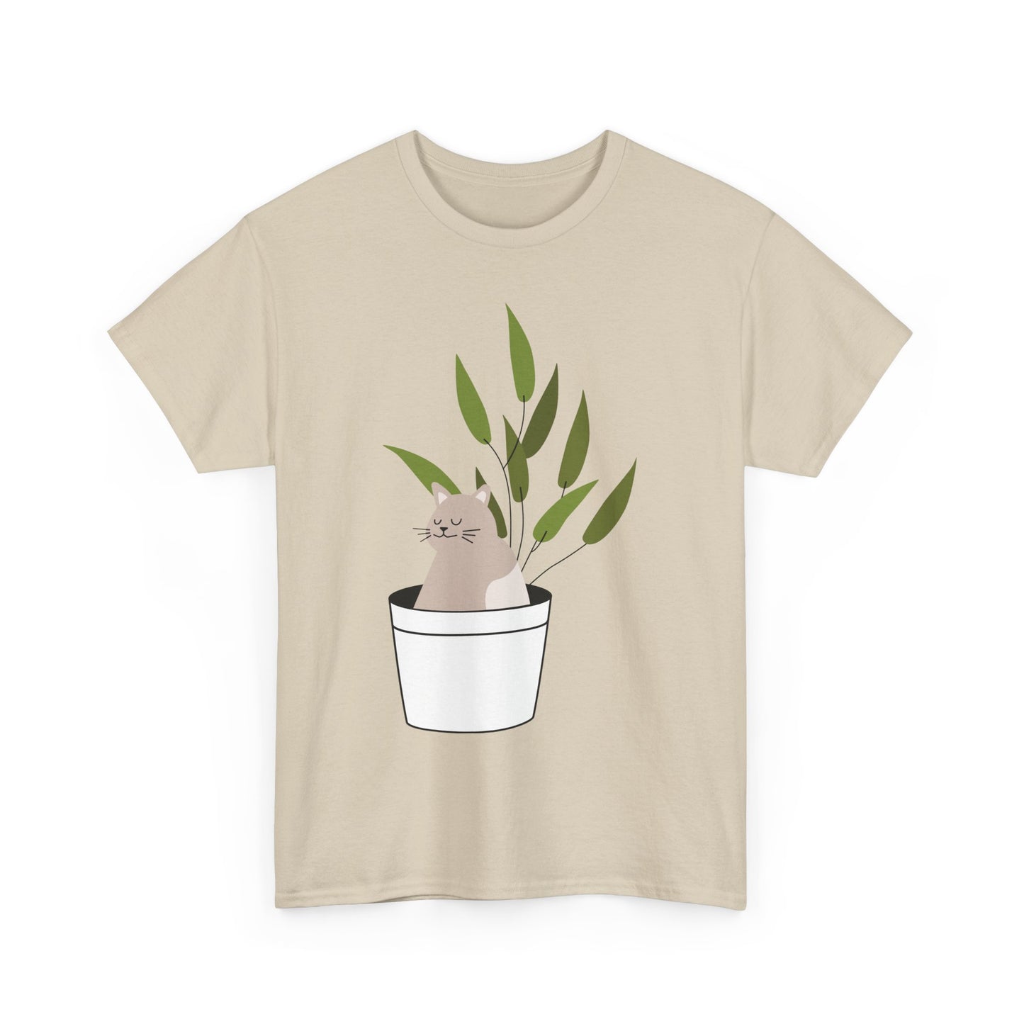 Unisex Cat Plant Tee: Cute Cat Shirt, Animal Lover Gift, Funny Gardening Top, Pet Owner Apparel, Casual Everyday Wear