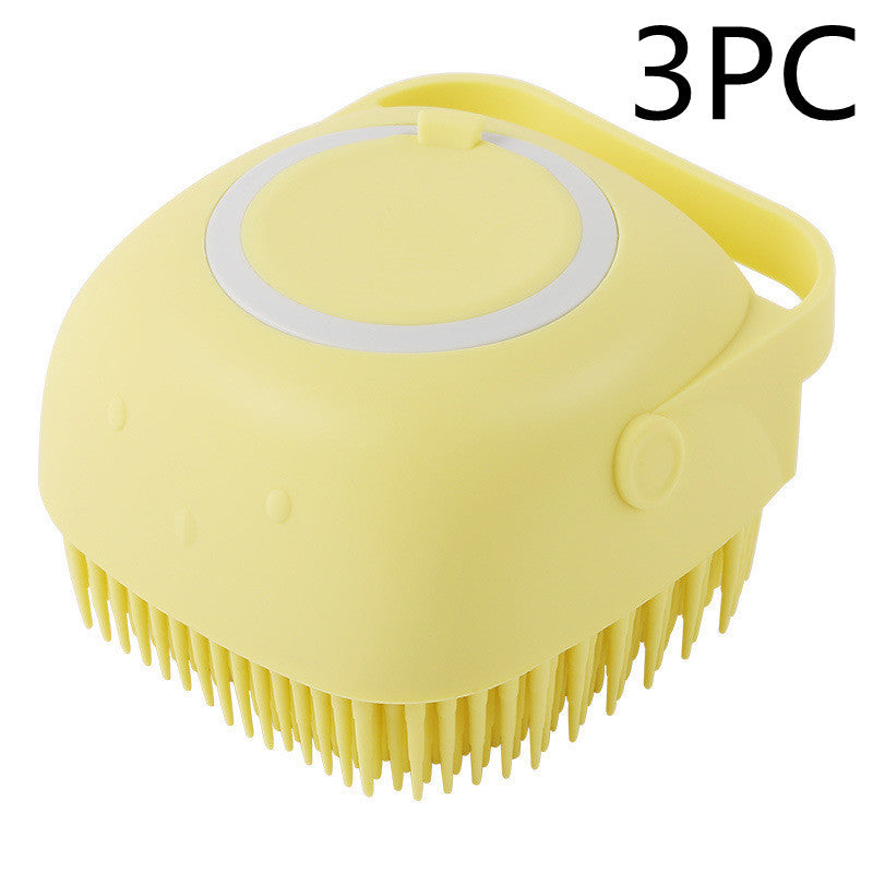 Silicone Dog Bath Massage Gloves Brush Pet Cat Bathroom Cleaning Tool Comb Brush For Dog Can Pour Shampoo Dog Grooming Supplies - BarkandMeow