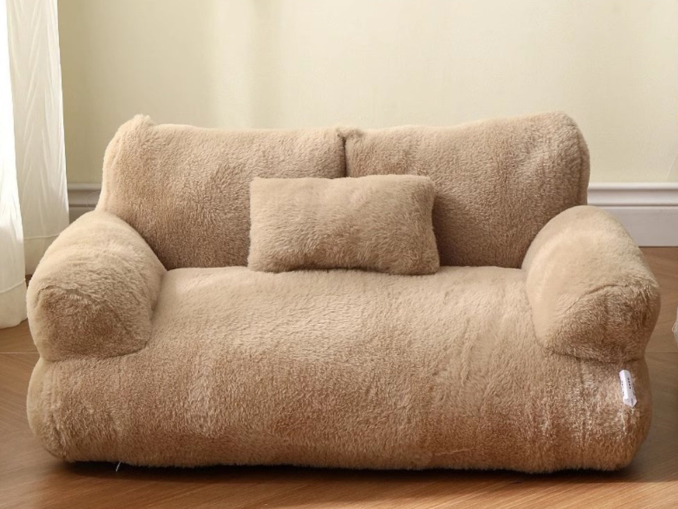 Luxury Plush Cat Bed – Warm, Cozy Sofa for Cats & Small Dogs - BarkandMeow