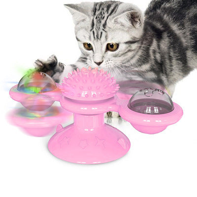 Cat Rotating Windmill Multi-Function Toys Itch Scratching Device Teeth Shining Toy - BarkandMeow