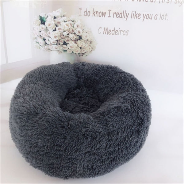Round Long Hairy Autumn And Winter Nest Pad Cat Mattress - BarkandMeow