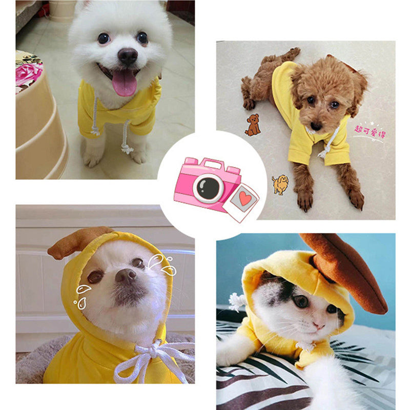 Cute Fruit Dog Hoodie – Warm Fleece Outfit for Small Pets - BarkandMeow