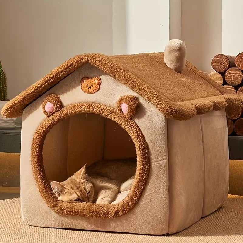 Foldable Washable Pet Bed for Small & Medium Cats and Puppies - BarkandMeow