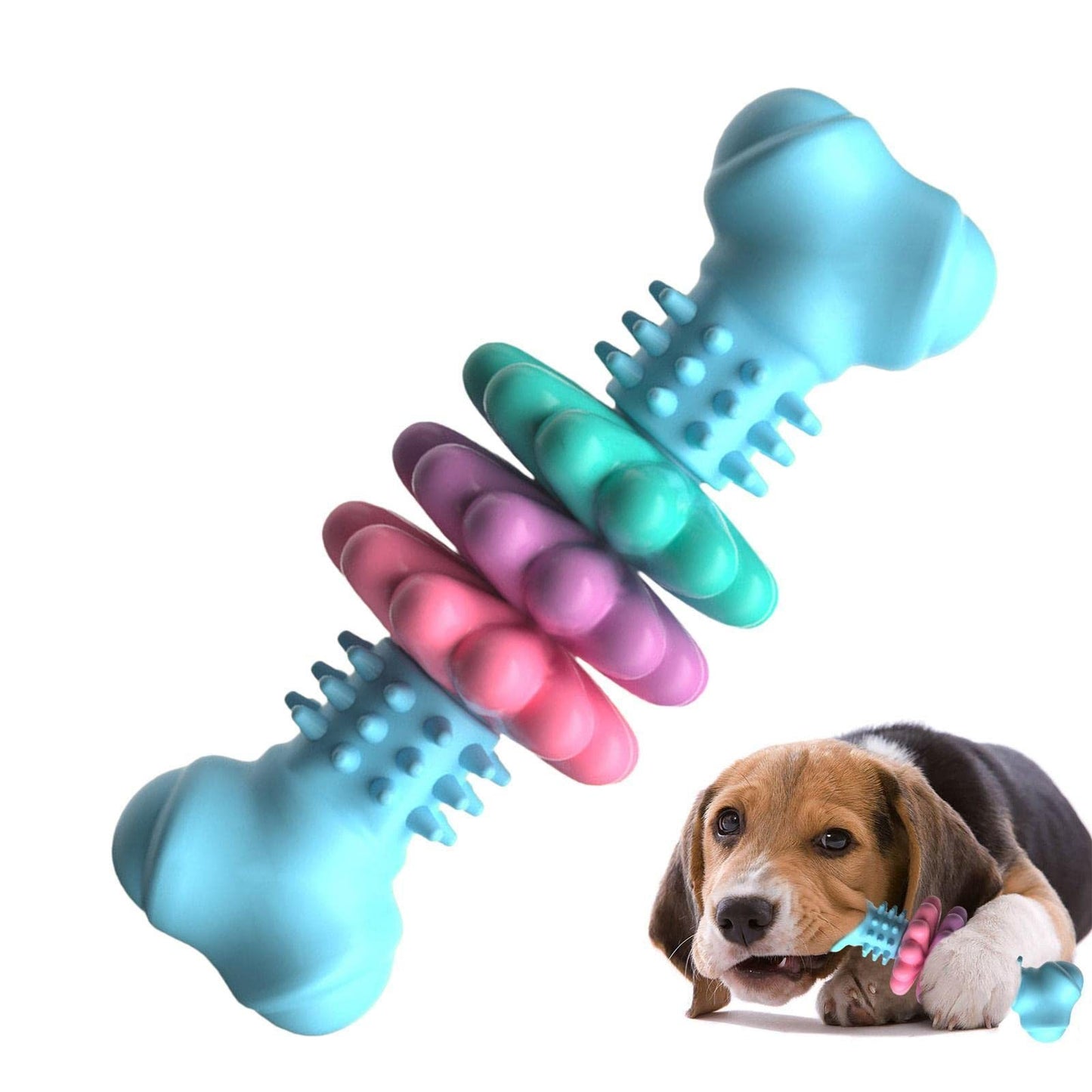 Dog Chew Toy Dog Bone Type Dogs Teeth Cleaning Toys Indestructible TPR Bone Chewing Bite Resistant Teething Toys Pet Products - BarkandMeow