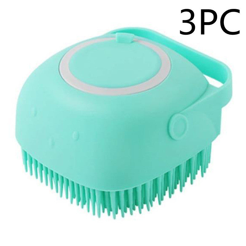 Silicone Dog Bath Massage Gloves Brush Pet Cat Bathroom Cleaning Tool Comb Brush For Dog Can Pour Shampoo Dog Grooming Supplies - BarkandMeow