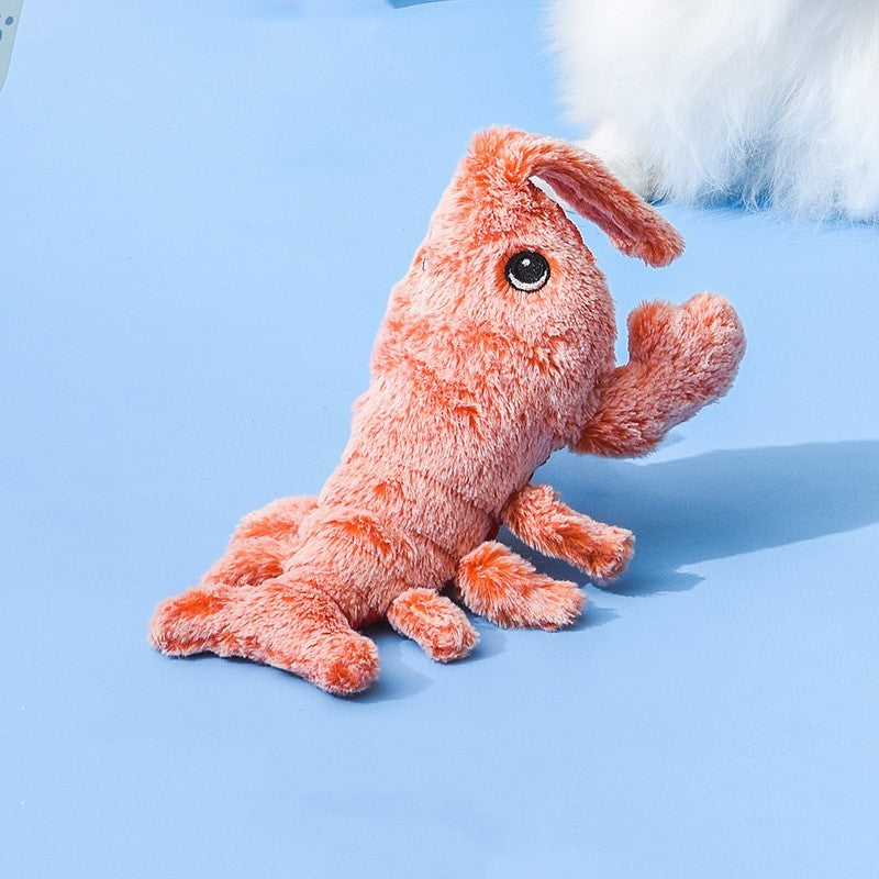 Pet Toys Electric Jumping Shrimp USB Charging Simulation Lobster Funny Cat Plush Pets Toy - BarkandMeow