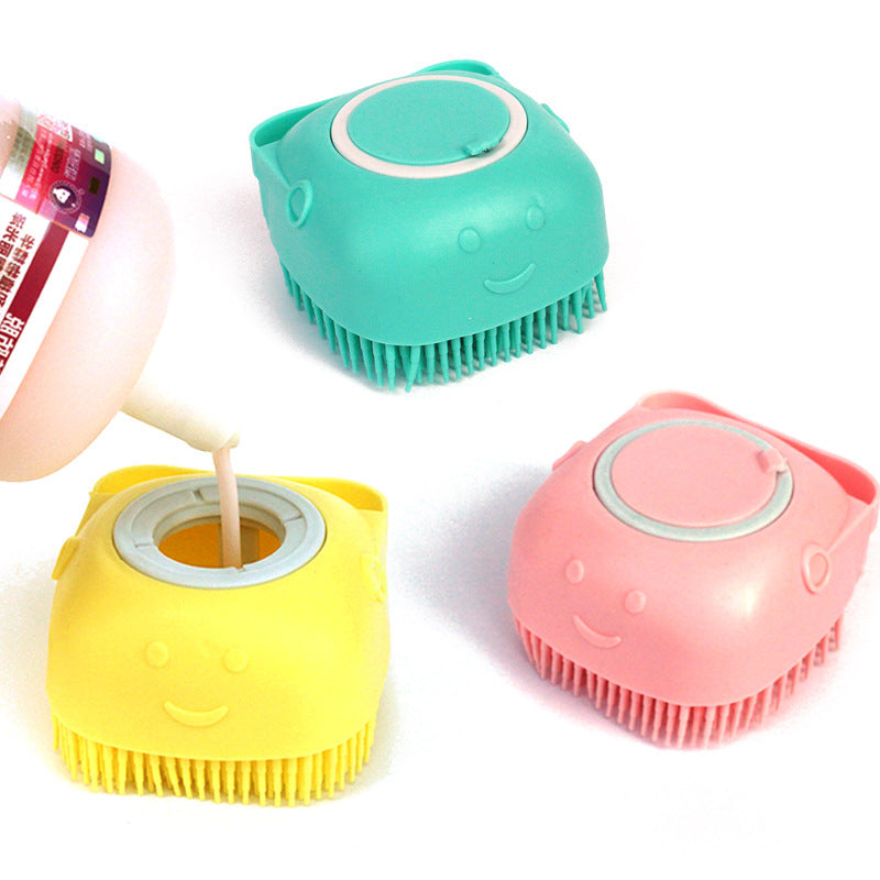 Silicone Dog Bath Massage Gloves Brush Pet Cat Bathroom Cleaning Tool Comb Brush For Dog Can Pour Shampoo Dog Grooming Supplies - BarkandMeow