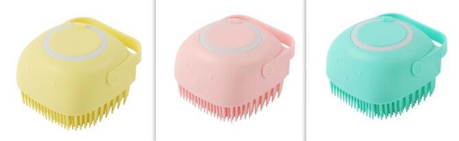 Silicone Dog Bath Massage Gloves Brush Pet Cat Bathroom Cleaning Tool Comb Brush For Dog Can Pour Shampoo Dog Grooming Supplies - BarkandMeow