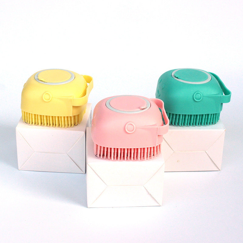 Silicone Dog Bath Massage Gloves Brush Pet Cat Bathroom Cleaning Tool Comb Brush For Dog Can Pour Shampoo Dog Grooming Supplies - BarkandMeow