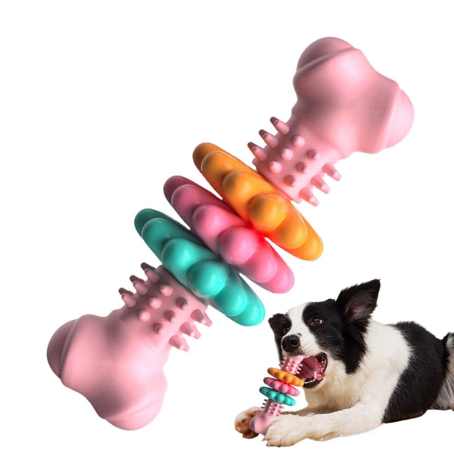 Dog Chew Toy Dog Bone Type  Dogs Teeth Cleaning Toys Indestructible TPR Bone Chewing Bite Resistant Teething Toys  Pet Products - BarkandMeow