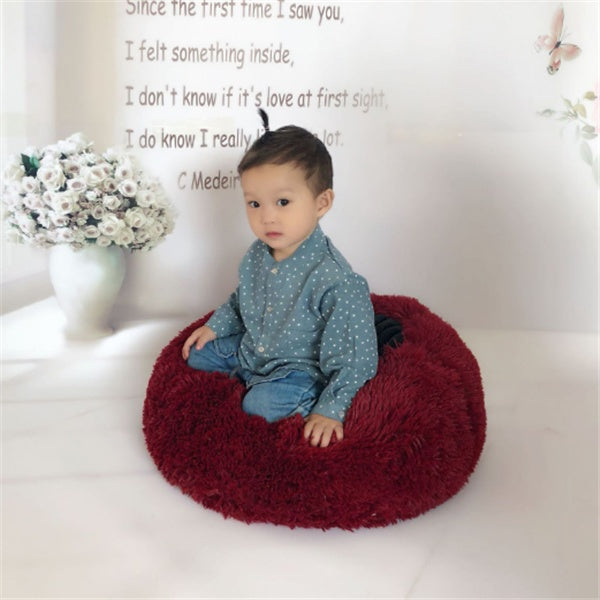 Round Long Hairy Autumn And Winter Nest Pad Cat Mattress - BarkandMeow