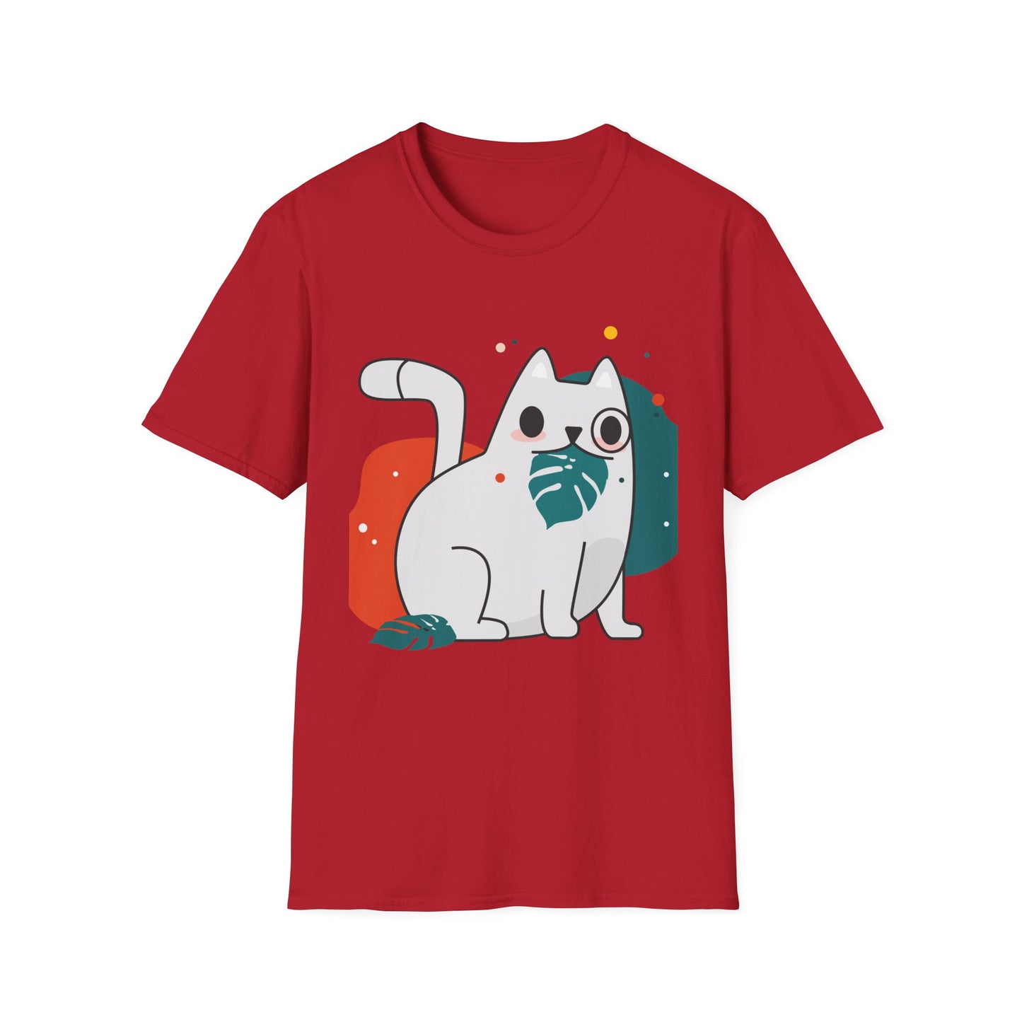 Cute Cat Design Unisex Softstyle T-Shirt, Pet Lover Tee, Animal Graphic Shirt, Gift for Cat Owners, Casual Wear - BarkandMeow