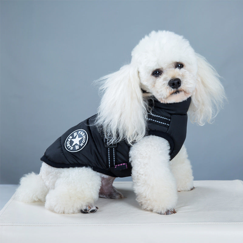 Waterproof Dog Clothes Winter Dog Coat With Harness Warm Pet Clothing Big Dog Jacket Chihuahua Labrador Coat Costume - BarkandMeow