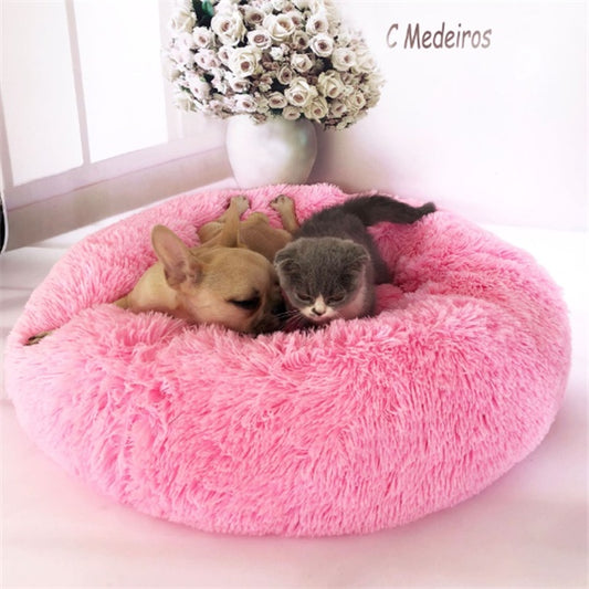 Round Long Hairy Autumn And Winter Nest Pad Cat Mattress - BarkandMeow