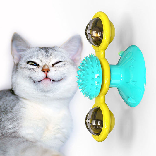 Cat Rotating Windmill Multi-Function Toys Itch Scratching Device Teeth Shining Toy - BarkandMeow